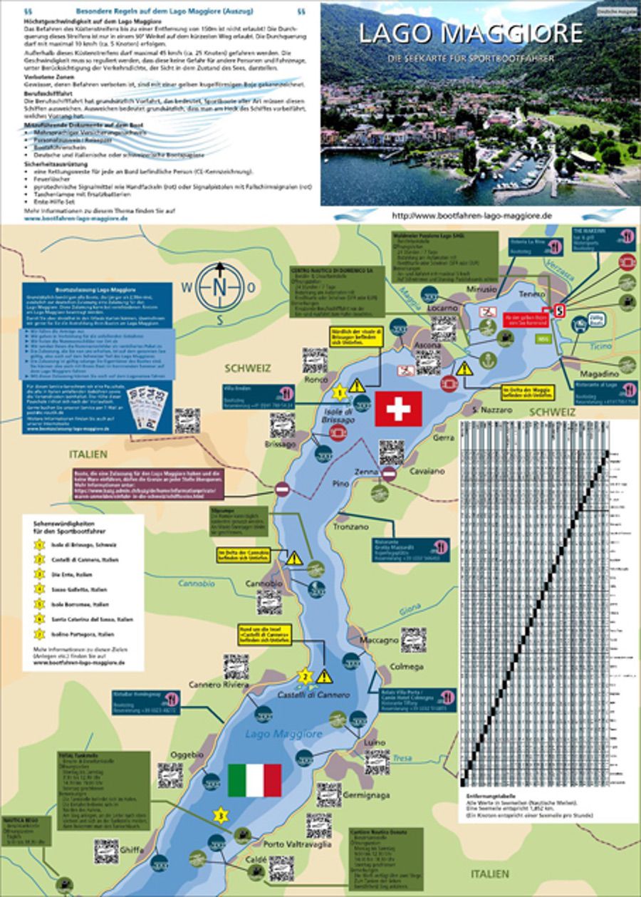Aktuelle Seekarte Lago Maggiore Nord